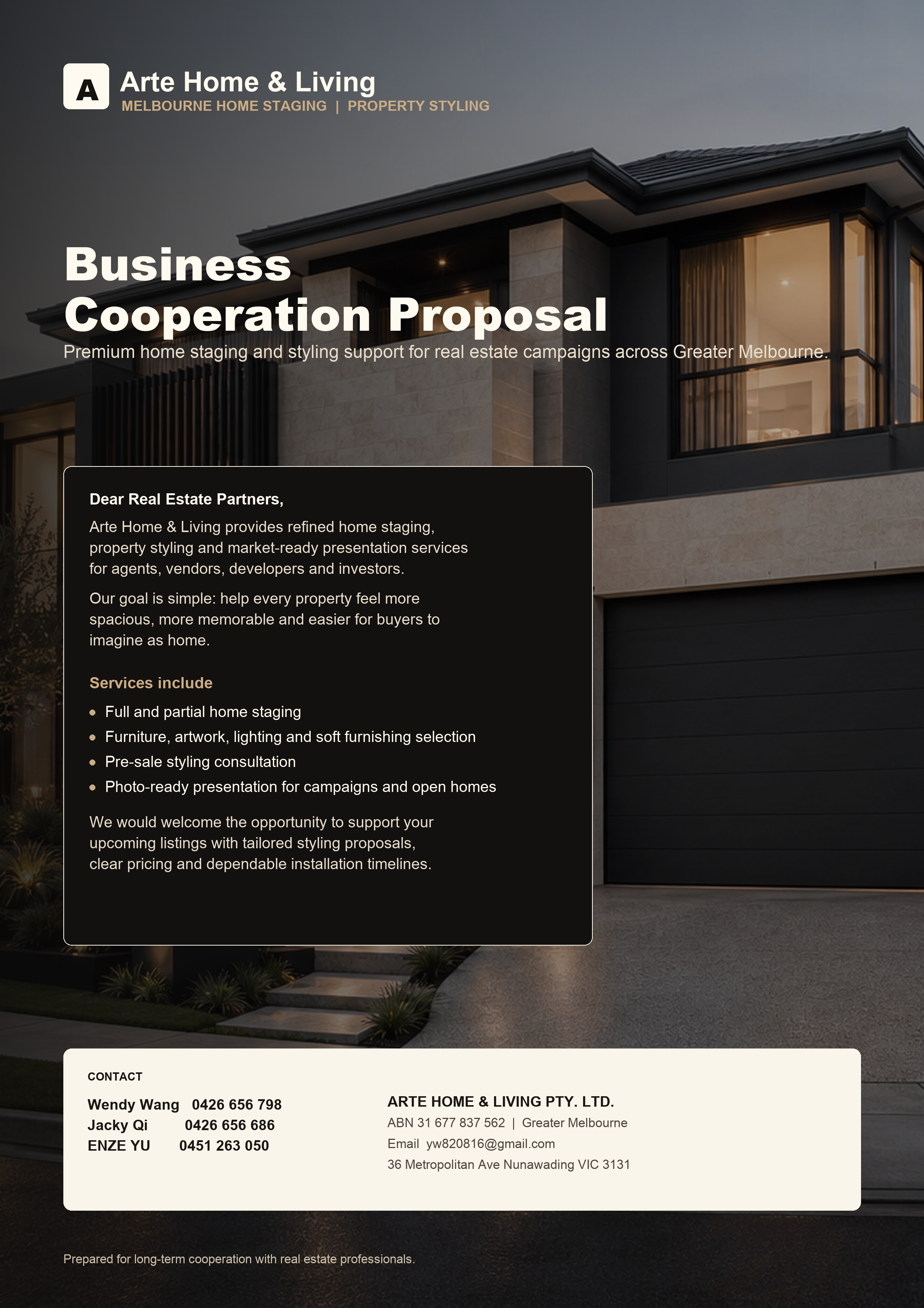 Modern staged Melbourne home exterior proposal cover